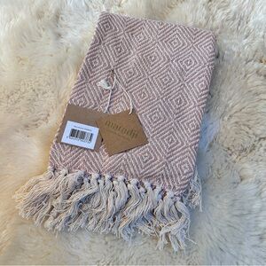 Maradji Billy Blush Losanges Blush, Cream, Gold Geometric Throw Blanket